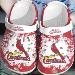 MLB St. Louis Cardinals Clog-Shoes Clog Shoes Red White For Fans