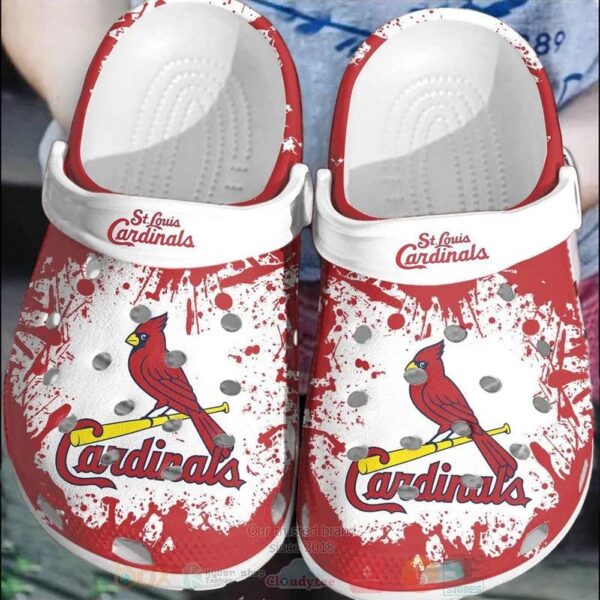 MLB St. Louis Cardinals Clog-Shoes Clog Shoes Red White For Fans