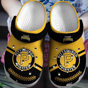 MLB Pittsburgh Pirates Clog-Shoes Clog Yellow – Black For Fan Baseball
