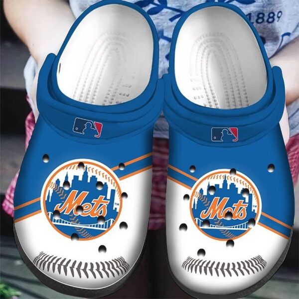 MLB New York Mets Clog-Shoes Clog Blue White For Fan Baseball