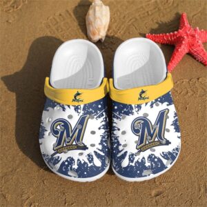 MLB Milwaukee Brewers Clog-Shoes Clog Paint Flakes For Fan Baseball
