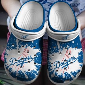 MLB Los Angeles Dodgers Clog-Shoes Clog White – Blues For Fan Baseball