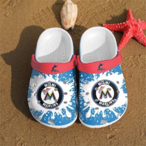 MLB Miami Marlins Clog-Shoes Clog Light Blue For Fan Baseball