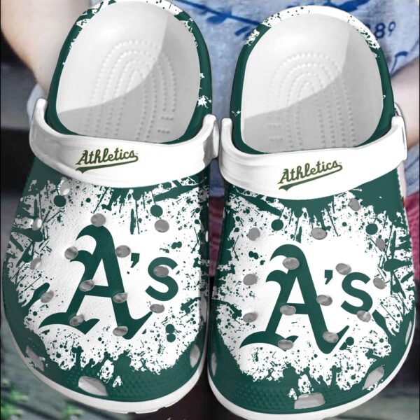 MLB Oakland Athletics Clog-Shoes Clog Dark Green For Fan Baseball