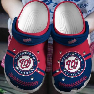 MLB Washington Nationals Clog-Shoes Clog Red – Navys For Fan Baseball