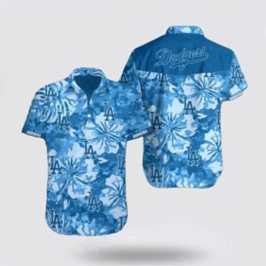 MLB Los Angeles Dodgers Hawaiian Shirt with Hibiscus Flower Design – Perfect for Fans
