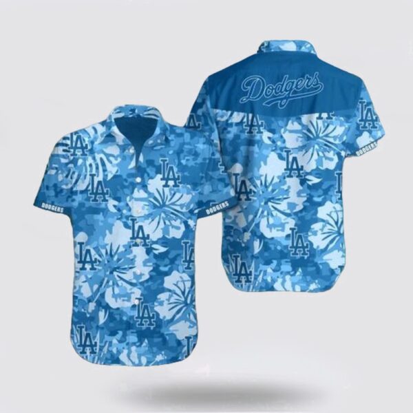 MLB Los Angeles Dodgers Hawaiian Shirt with Hibiscus Flower Design – Perfect for Fans