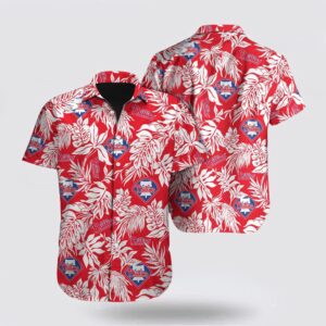 MLB Philadelphia Phillies Hawaiian Shirt: Leaf Pattern Fan Gear