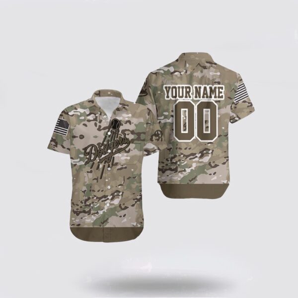 Los Angeles Dodgers Hawaiian Shirt Camo Veteran Fan MLB Gear