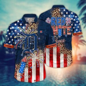 MLB Detroit Tigers Independence Day Aloha Shirt: Vibrant Design for Cool Fans