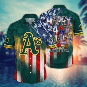 Oakland Athletics Independence Day Hawaiian Shirt: Trendy MLB Top for Cool Fans