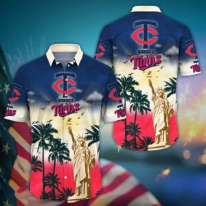 MLB Minnesota Twins Hawaiian Shirt: Sunrise to Sunset Design for Cool Fans