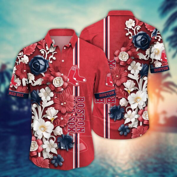 MLB Boston Red Sox Hawaiian Shirt: Luau League Look for Sport Fans