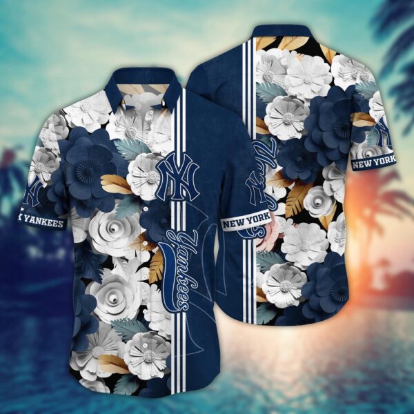 MLB New York Yankees Hawaiian Shirt – Floral Fashion Frenzy for Sports Fans