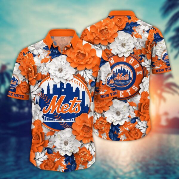 MLB New York Mets Hawaiian Shirt: Embrace Aloha Spirit on the Baseball Field!
