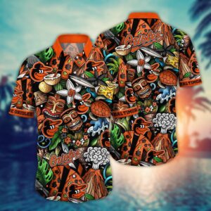 MLB Baltimore Orioles Hawaiian Shirt: Make a Style Statement with Flower Strike Design