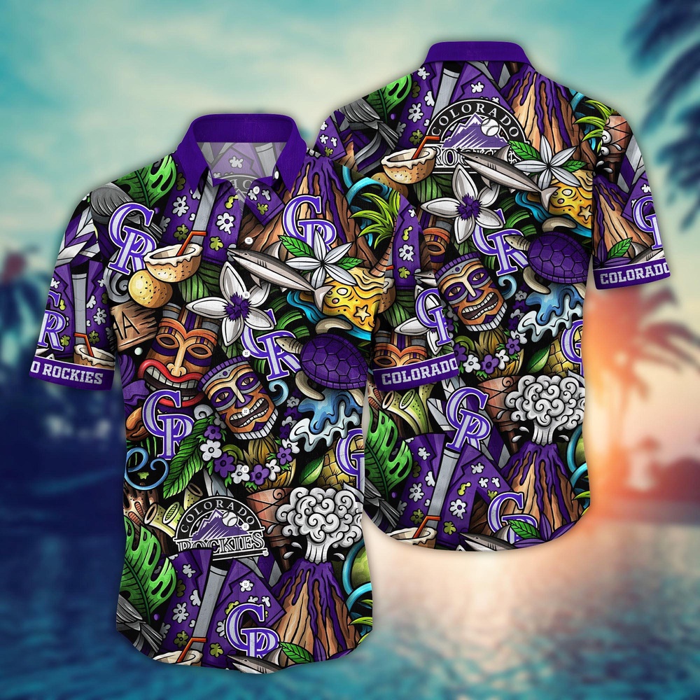 MLB Colorado Rockies Hawaiian Shirt: Make a Style Statement with Flower Strike Design! MLB Colorado Rockies Hawaiian Shirt: Make a Style Statement with Flower Strike Design!