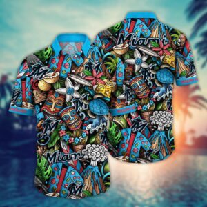 Miami Marlins Hawaiian Shirt: Make a Style Statement with Flower Strike Design