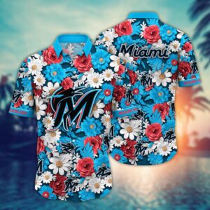 Miami Marlins Hawaiian Shirt: Floral Fusion Fashion for MLB Fans