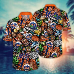 MLB New York Mets Hawaiian Shirt: Make a Style Statement with Flower Strike Design