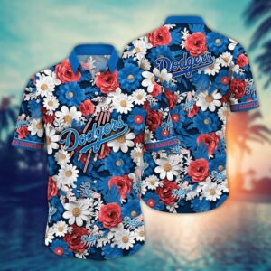 MLB Los Angeles Dodgers Hawaiian Shirt: Floral Fusion Fan Fashion