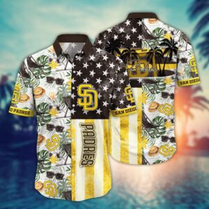 MLB San Diego Padres Hawaiian Shirt - Flower Home Run Threads for Fans