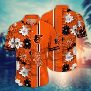 MLB Baltimore Orioles Floral Hawaiian Shirt – Perfect for Sports Fans!