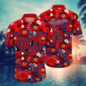 MLB Washington Nationals Hawaiian Shirt: Stylish Fan Gear for Baseball Enthusiasts