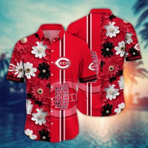 MLB Cincinnati Reds Hawaiian Shirt: Floral Finesse for Sports Fans