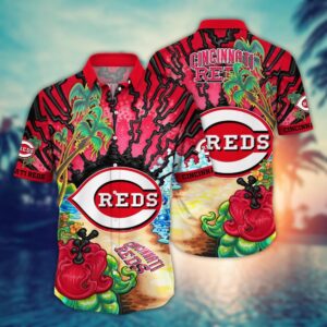 MLB Cincinnati Reds Hawaiian Shirt - Diamond Dreamscape for Sports Fans