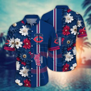 MLB Minnesota Twins Hawaiian Shirt - Floral Finesse for Sports Fans