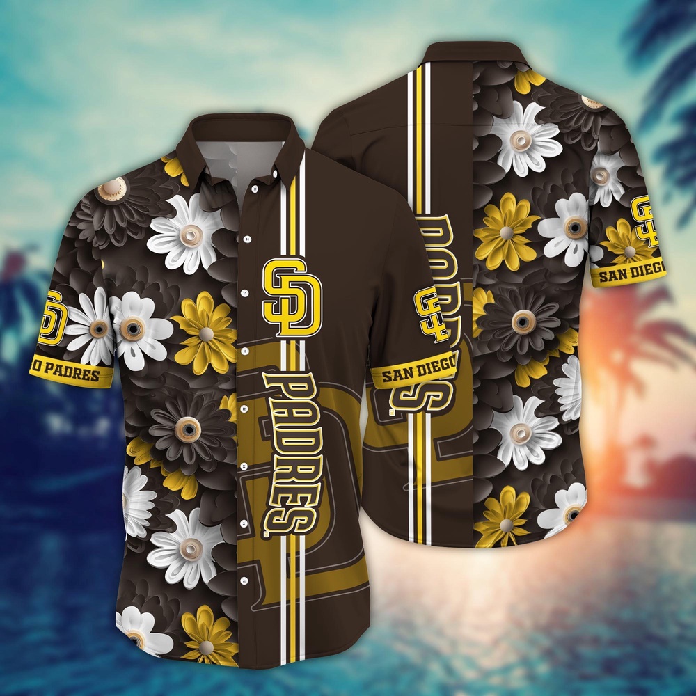 MLB San Diego Padres Hawaiian Shirt: Floral Finesse for Sports Fans MLB San Diego Padres Hawaiian Shirt: Floral Finesse for Sports Fans