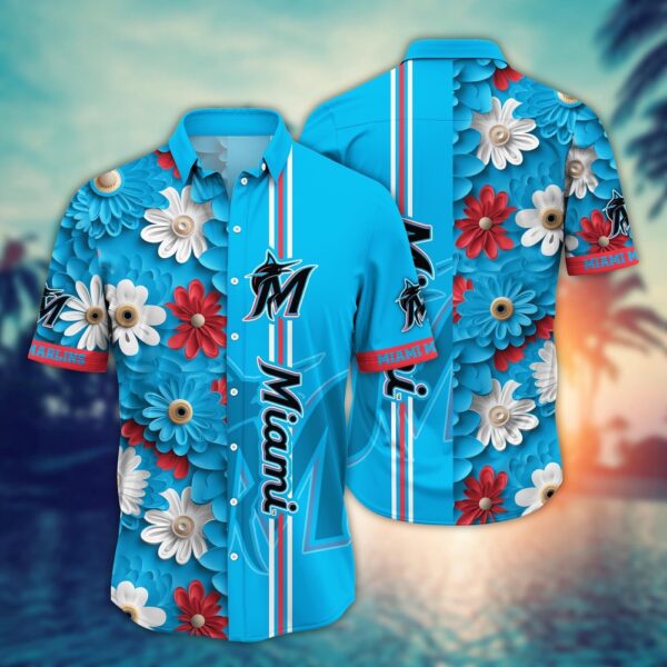 MLB Miami Marlins Hawaiian Shirt: Stylish Floral Finesse for Sports Fans