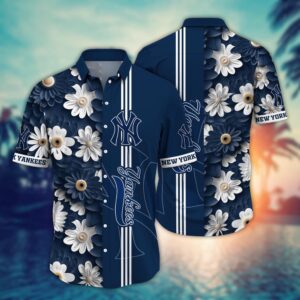 MLB New York Yankees Hawaiian Shirt – Floral Finesse for Sports Fans