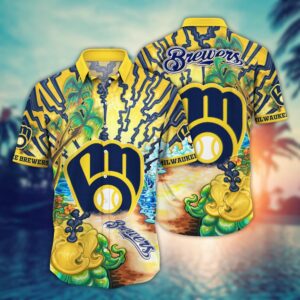Milwaukee Brewers MLB Hawaiian Shirt - Diamond Dreamscape for Sports Fans