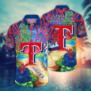 MLB Texas Rangers Hawaiian Shirt: Diamond Dreamscape for Sports Fans