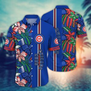 MLB Chicago Cubs Hawaiian Shirt: Summer Swirl Design – Perfect Gift for Fans