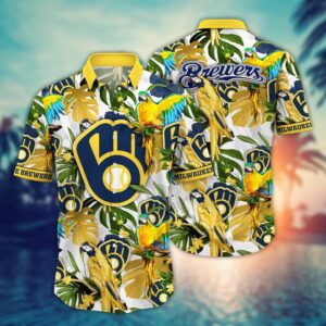 MLB Milwaukee Brewers Hawaiian Shirt – Victory In Bloom Gift For Fans