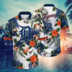 MLB Detroit Tigers Hawaiian Shirt Perfect Gift for Fans Pitch Bloom Collection