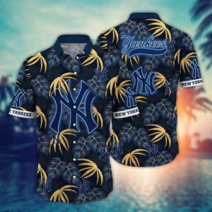 MLB New York Yankees Hawaiian Shirt: Floral Symphony Fan Gift