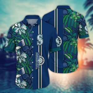 MLB Seattle Mariners Hawaiian Shirt: Summer Swirl Fan Gift