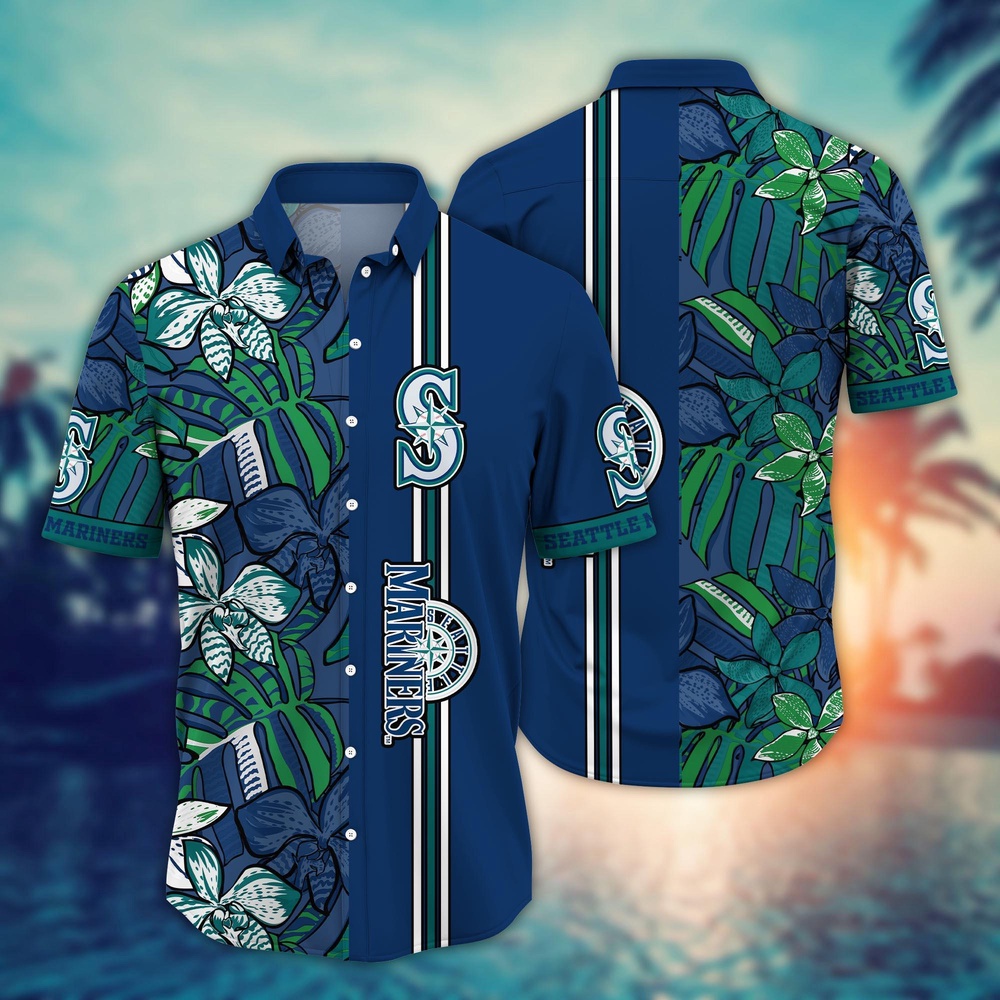 MLB Seattle Mariners Hawaiian Shirt: Summer Swirl Fan Gift MLB Seattle Mariners Hawaiian Shirt: Summer Swirl Fan Gift