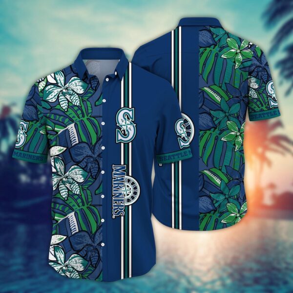 MLB Seattle Mariners Hawaiian Shirt: Summer Swirl Fan Gift