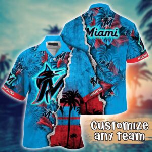 Miami Marlins MLB Custom Hawaiian Shirt: Champion Chic Couture for Fans