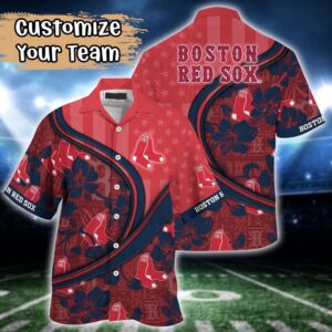 MLB Boston Red Sox Hawaiian Shirt Customized Harmony Hues for Fans