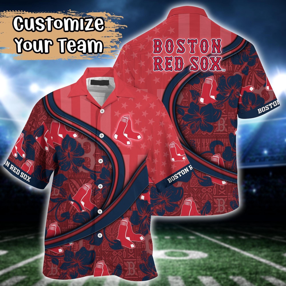 MLB Boston Red Sox Hawaiian Shirt Customized Harmony Hues for Fans MLB Boston Red Sox Hawaiian Shirt Customized Harmony Hues for Fans