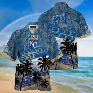 MLB Kansas City Royals Hawaiian Shirt with Palm Tree Pattern for Sports Fans
