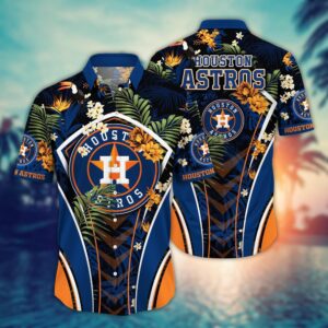 MLB Houston Astros Hawaiian Shirt: Flower Strike Pose – Perfect for Fans!