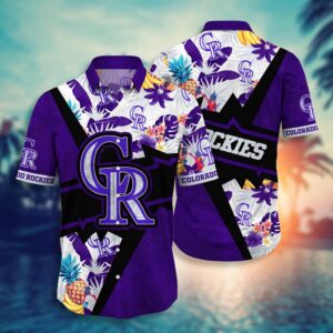 MLB Colorado Rockies Hawaiian Shirt: Swing Into Sunset with Floral Design