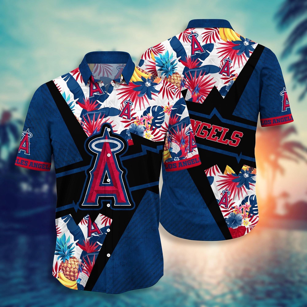 Los Angeles Angels Hawaiian Shirt: Swing Into Sunset with MLB Fans Los Angeles Angels Hawaiian Shirt: Swing Into Sunset with MLB Fans